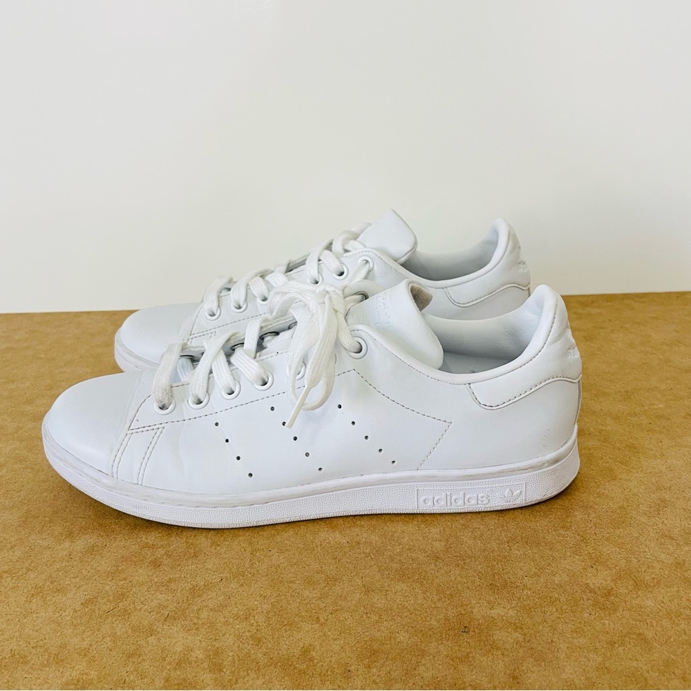 adidas Stan Smith Primegreen Cloud White Leather Low Top Sneakers, size 8